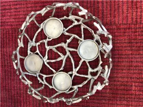 silber, 10x40x12 cm - Kranz "Äste", Teelichthalter