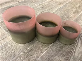 rose/beige - Windlicht, 13x13 cm