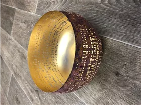 kastanienbraun - Windlicht, 7x8x6 cm