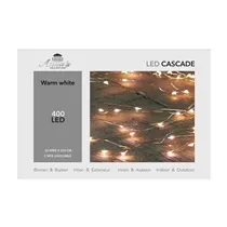LED Lichterkette - Cascade Silberdraht 400L / 20X2M warmweiß für innen & außen