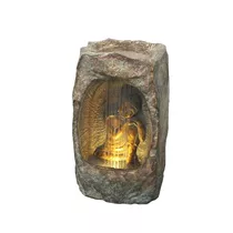 MAXPHIL living - Buddah-Gartenbrunnen mit Licht 15 x 13 x 28