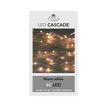 LED Lichterkette - Cascade Silberdraht 40L / 8X0,5M warmweiß für innen