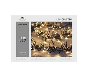 LED Lichterkette - Cluster Lights 1536L / 9M warmweiß für innen & außen