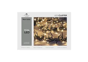 LED Lichterkette - Cluster Lights 1536L / 9M warmweiß für innen & außen