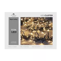 LED Lichterkette - Cluster Lights 1536L / 9M warmweiß für innen & außen