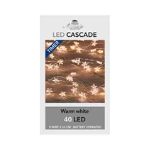LED Lichterkette - Cascade Stern Silberdraht 40L / 8X0,5M warmweiß für innen