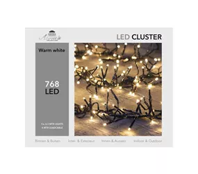LED Lichterkette - Cluster Lights 768 L / 4,5M warmweiß für innen & außen