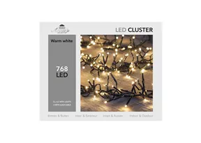 LED Lichterkette - Cluster Lights 768 L / 4,5M warmweiß für innen & außen