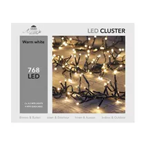 LED Lichterkette - Cluster Lights 768 L / 4,5M warmweiß für innen & außen