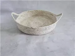 weiss,38x7,5 cm - Korb m. Griff, weiss,38x7,5 cm - Korb m. Griff,