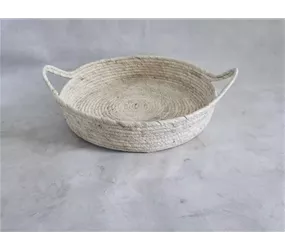 weiss,38x7,5 cm - Korb m. Griff, weiss,38x7,5 cm - Korb m. Griff,