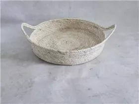 weiss,38x7,5 cm - Korb m. Griff, weiss,38x7,5 cm - Korb m. Griff,