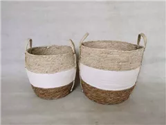 dreifarbig,38x33 cm - Korb m. Griff, dreifarbig,38x33 cm - Korb m. Griff,