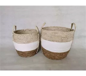 dreifarbig,38x33 cm - Korb m. Griff, dreifarbig,38x33 cm - Korb m. Griff,