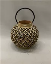 25x25x23 cm, holz - Laterne geflochtenes Holz 25x25x23 cm, holz - Laterne geflochtenes Holz