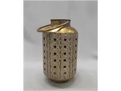 17x17x30 cm, gold - Laterne mit Henkel 17x17x30 cm, gold - Laterne mit Henkel