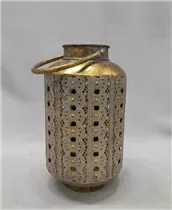 17x17x30 cm, gold - Laterne mit Henkel 17x17x30 cm, gold - Laterne mit Henkel