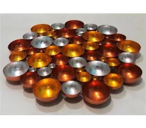 gold/kupfer/silber - Teelichthalter, D 30 cm