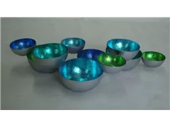 türkis/grün - Teelichthalter, 44x24x8 cm türkis/grün - Teelichthalter, 44x24x8 cm