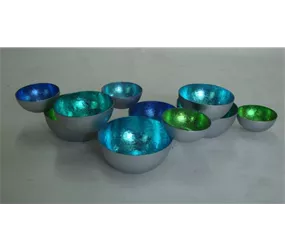 türkis/grün - Teelichthalter, 44x24x8 cm