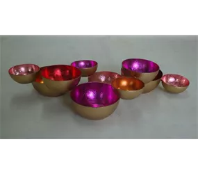 fuchsia/orange/rot - Teelichthalter, 44x24x8 cm