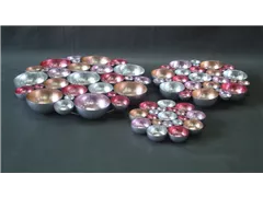 silber/rosa/pink - Teelichthalter, D 30 cm silber/rosa/pink - Teelichthalter, D 30 cm