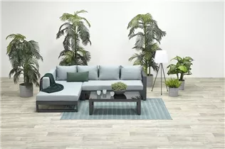 Esmee Loungeset 3-tlg. rechts carbon black/mintgrau - Esmee Loungeset 3-tlg. rechts carbon black/mintgrau