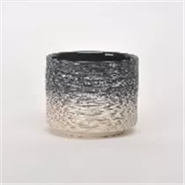 schwarz/weiß - Übertopf, 25x25x22 cm schwarz/weiß - Übertopf, 25x25x22 cm