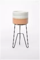 weiß/natur - Übertopf m. Gestell,19x19x45,5weiß/natur weiß/natur - Übertopf m. Gestell,19x19x45,5weiß/natur