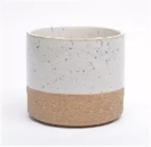 weiss/natur - Übertopf, 16x16x14,5 cm