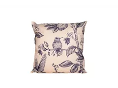 VÖGEL UND BLUMEN GRAU - Outdoorkissen 45X45cm VÖGEL UND BLUMEN GRAU - Outdoorkissen 45X45cm