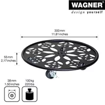 - Multi Roller D300 mm, Stahlblech, schwarz, 4LR, D38 mm, TK 100 kg  - Multi Roller D300 mm, Stahlblech, schwarz, 4LR, D38 mm, TK 100 kg