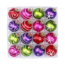 Inge's Christmas Decor - Dekorierte Kugeln, Glas, 4 cm, 16 Stk., Happy Xmas