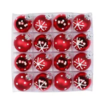 Inge's Christmas Decor - Dekorierte Kugeln, Glas, 4 cm, 16 Stk., Traditional Red