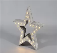 MAXPHIL living - Deko-Holzstern mit LED-Beleuchtung 35cm