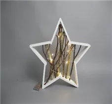 MAXPHIL living - Deko-Holzstern mit LED-Beleuchtung 39x5cm