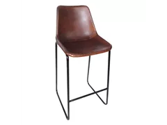 MAXPHIL living - Eisenbarstuhl mit Ledersitz kastanienbraun MAXPHIL living - Eisenbarstuhl mit Ledersitz kastanienbraun