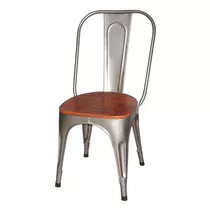 MAXPHIL living - Eisenstuhl Cello mit Holzsitz MAXPHIL living - Eisenstuhl Cello mit Holzsitz