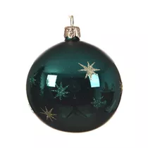 Weihnachtskugel - Dekokugel mit Sternen Smaragdgrün