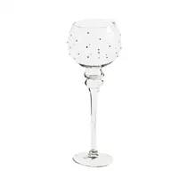Glaswindlicht Kelch auf Fuß - Diamant, mittel