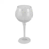 Glaswindlicht Kelch auf Fuß - Diamanten, klein