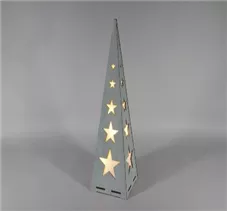 MAXPHIL living - Deko-Pyramide mit LED-Beleuchtung 57cm - Grau