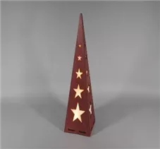 MAXPHIL living - Deko-Pyramide mit LED-Beleuchtung 57cm - Rot