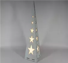 MAXPHIL living - Deko-Pyramide mit LED-Beleuchtung 75cm - Grau