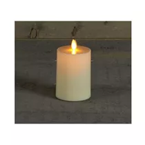 LED Kerze batteriebetrieben - Elfenbein Bew. Flamme 8X11 cm für Außen