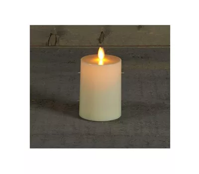 LED Kerze batteriebetrieben - Elfenbein Bew. Flamme 8X11 cm für Außen