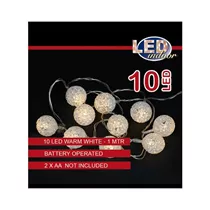 LED Lichterkette - Eva Ball 2,7 cm 10L / 1M warmweiß für innen