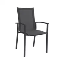 Stern Stapelsessel - Evoee Aluminium anthrazit mit Aluminiumarmlehnen anthrazit