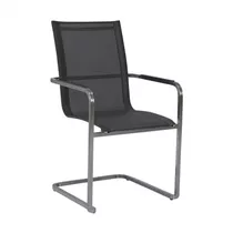 Stern Freischwingersessel - Evoee Edelstahl mit Bezug silbergrau/Aluminiumarmlehnen anthrazit