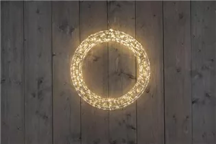 WARM WEIß-5M ZULEITUNG-AN/DIMMER-8/16S TIMER/AUS I - KRANZ WEIß 56X6CM/1200LED